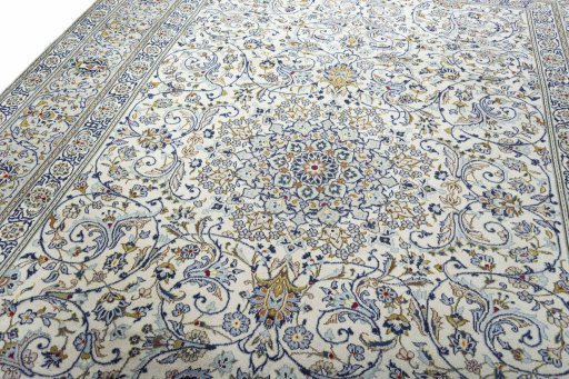 Central medallion detail of 2000s Kashan rug from Iran / Persia