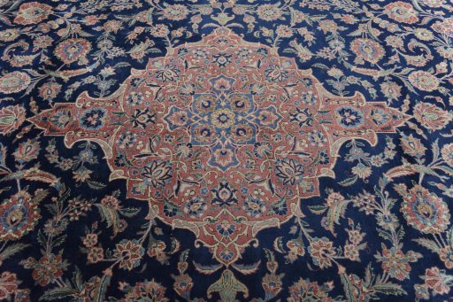 Central medallion detail of 1930s Kashan rug from Iran / Persia