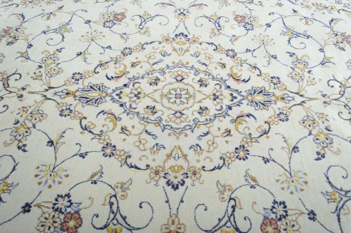 Central medallion detail of 2000s Kashan rug from Iran / Persia