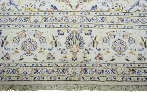 Full view of 2000s Kashan rug from Iran / Persia, 301 × 207 cm in Beige tones
