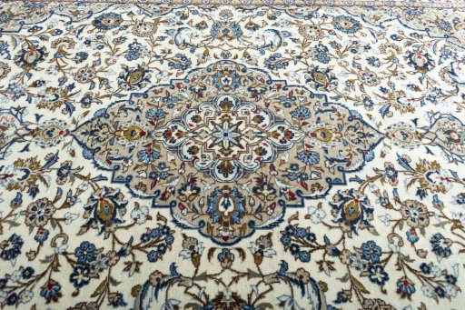 Central medallion detail of 2000s Kashan rug from Iran / Persia