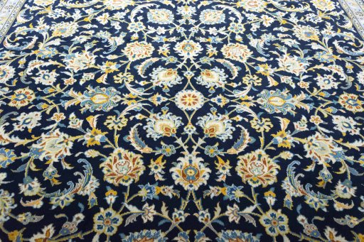Central medallion detail of 2000s Kashan rug from Iran / Persia