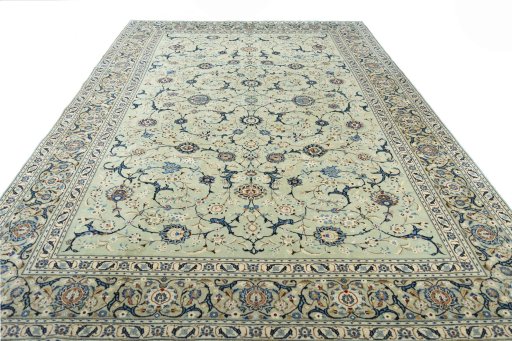 Surface texture of 2000s Kashan rug with natural Wool and intricate pattern