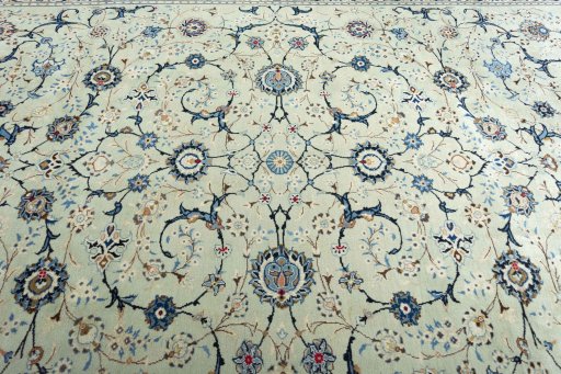 Central medallion detail of 2000s Kashan rug from Iran / Persia