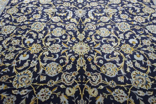 Central medallion detail of 2000s Kashan rug from Iran / Persia