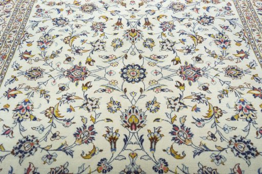 Central medallion detail of 2000s Kashan rug from Iran / Persia