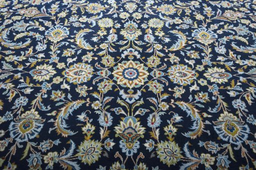 Central medallion detail of 2000s Kashan rug from Iran / Persia