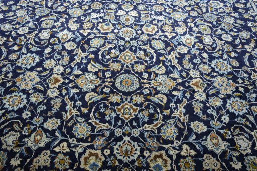 Central medallion detail of 2000s Kashan rug from Iran / Persia