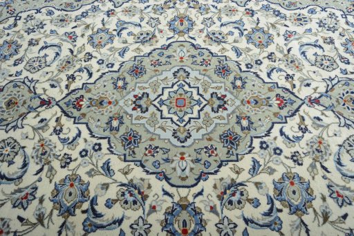 Central medallion detail of 2000s Kashan rug from Iran / Persia
