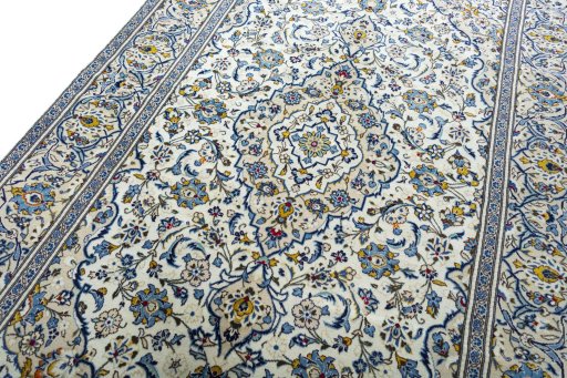 Central medallion detail of 2000s Kashan rug from Iran / Persia