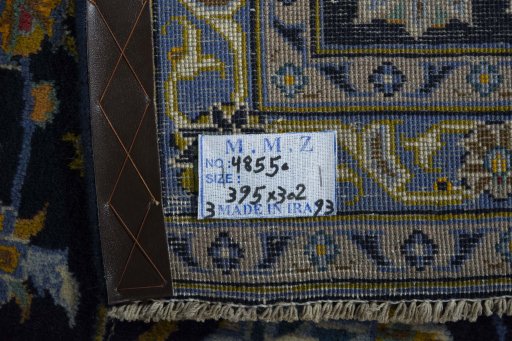 Central medallion detail of 2000s Kashan rug from Iran / Persia