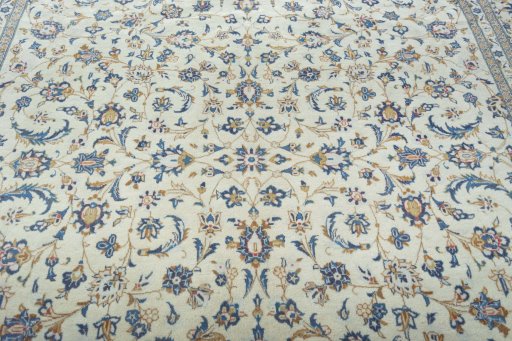 Central medallion detail of 2000s Kashan rug from Iran / Persia