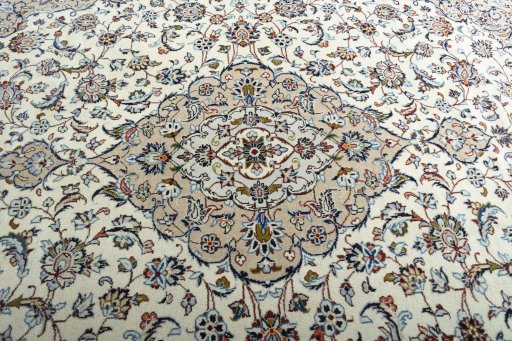 Central medallion detail of 2000s Kashan rug from Iran / Persia