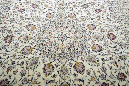 Central medallion detail of 2000s Kashan rug from Iran / Persia