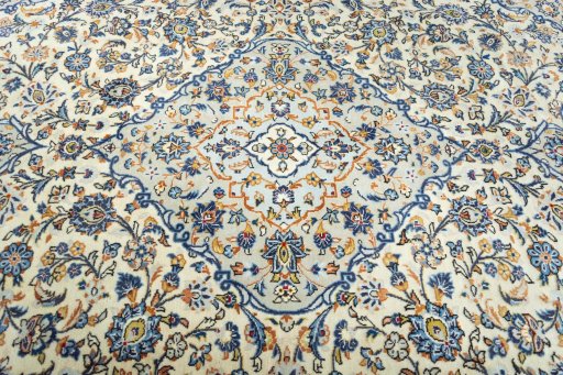 Central medallion detail of 2000s Kashan rug from Iran / Persia