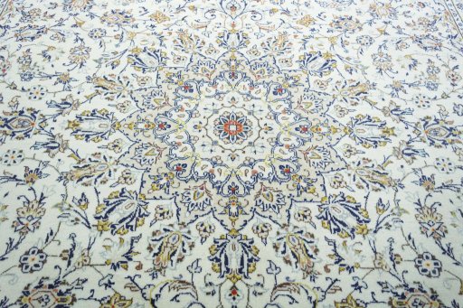 Central medallion detail of 2000s Kashan rug from Iran / Persia