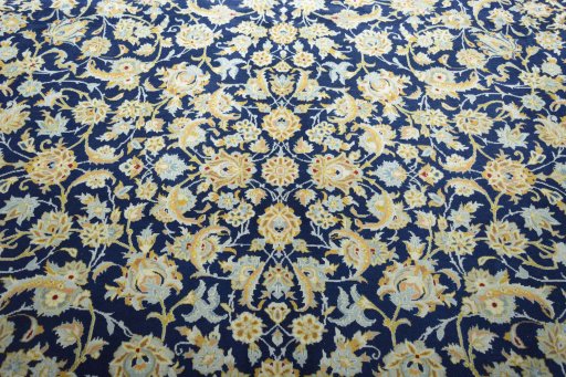 Central medallion detail of 2000s Kashan rug from Iran / Persia