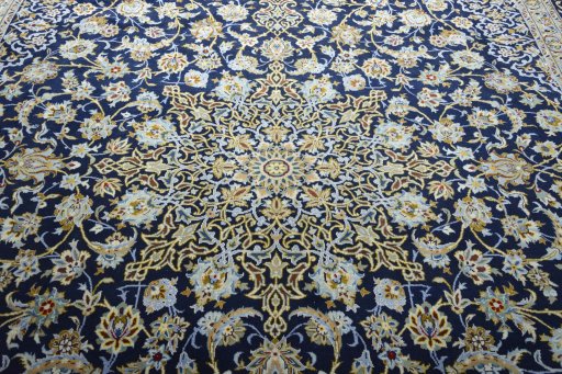 Central medallion detail of 2000s Kashan rug from Iran / Persia