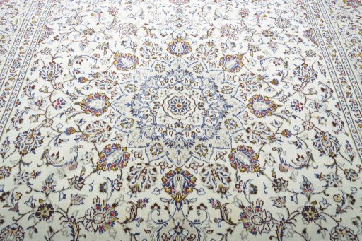 Central medallion detail of 2000s Kashan rug from Iran / Persia