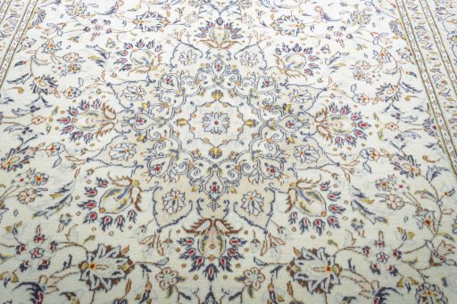 Central medallion detail of 2000s Kashan rug from Iran / Persia