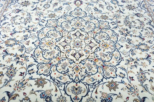 Central medallion detail of 2000s Kashan rug from Iran / Persia