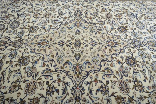 Central medallion detail of 2000s Kashan rug from Iran / Persia