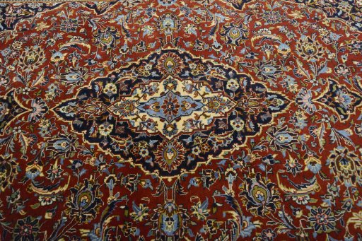 Central medallion detail of 2000s Kashan rug from Iran / Persia