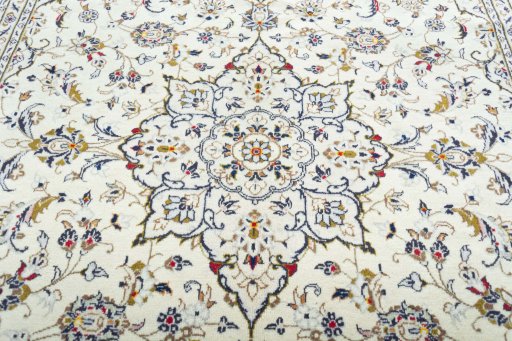 Central medallion detail of 2000s Kashan rug from Iran / Persia