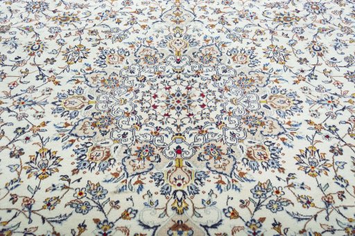 Central medallion detail of 2000s Kashan rug from Iran / Persia