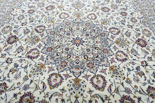 Central medallion detail of 2000s Kashan rug from Iran / Persia