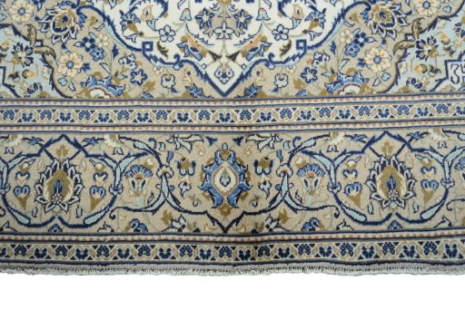 Full view of 2000s Kashan rug from Iran / Persia, 307 × 188 cm in Beige tones