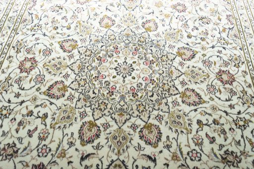 Central medallion detail of 2000s Kashan rug from Iran / Persia