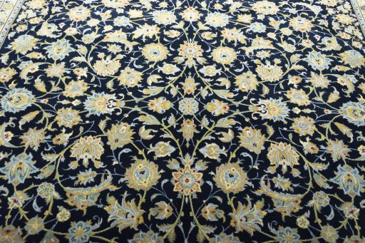 Central medallion detail of 2000s Kashan rug from Iran / Persia