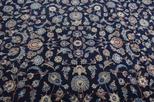 Central medallion detail of 2000s Kashan rug from Iran / Persia