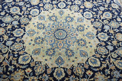 Central medallion detail of 2000s Kashan rug from Iran / Persia
