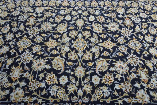 Central medallion detail of 2000s Kashan rug from Iran / Persia