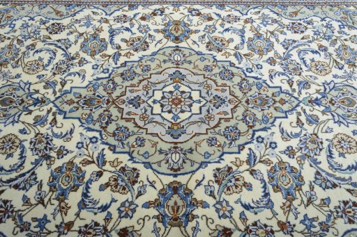 Central medallion detail of 2000s Kashan rug from Iran / Persia