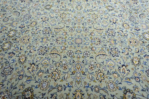 Central medallion detail of 2000s Kashan rug from Iran / Persia