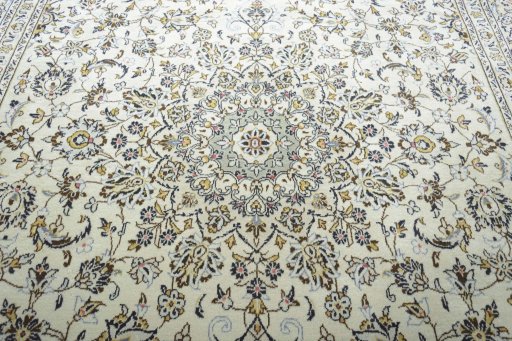 Central medallion detail of 2000s Kashan rug from Iran / Persia