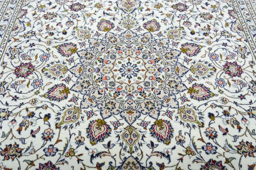Central medallion detail of 2000s Kashan rug from Iran / Persia