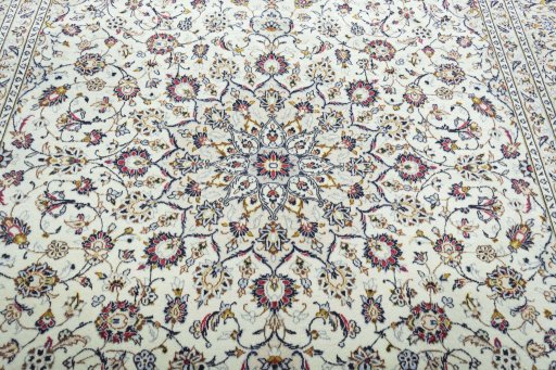 Central medallion detail of 2000s Kashan rug from Iran / Persia
