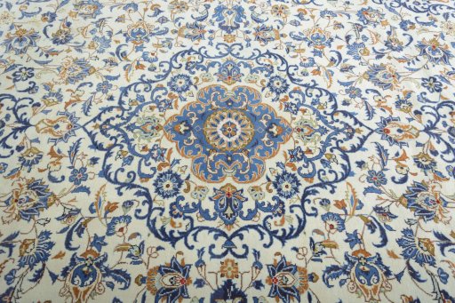 Central medallion detail of 2000s Kashan rug from Iran / Persia