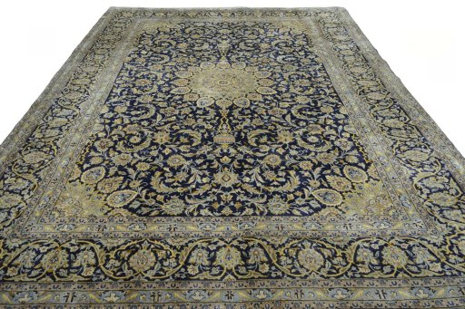 Surface texture of New Kashan rug with natural Cork and intricate pattern