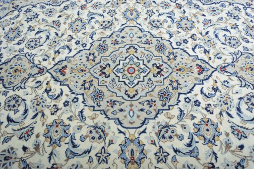 Central medallion detail of 2000s Kashan rug from Iran / Persia