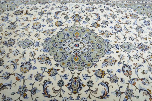 Central medallion detail of 2000s Kashan rug from Iran / Persia