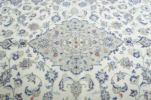 Central medallion detail of 2000s Kashan rug from Iran / Persia