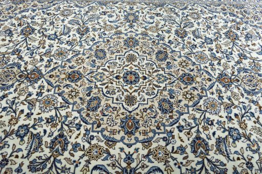 Central medallion detail of 2000s Kashan rug from Iran / Persia