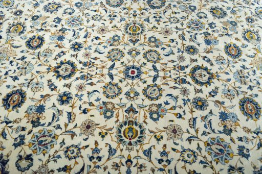 Central medallion detail of 2000s Kashan rug from Iran / Persia