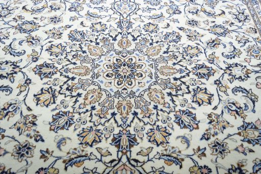 Central medallion detail of 2000s Kashan rug from Iran / Persia