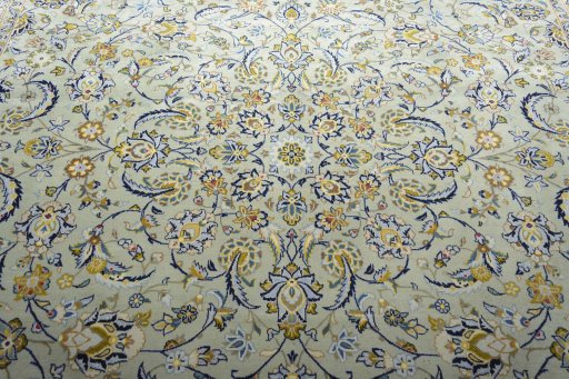 Central medallion detail of 2000s Kashan rug from Iran / Persia